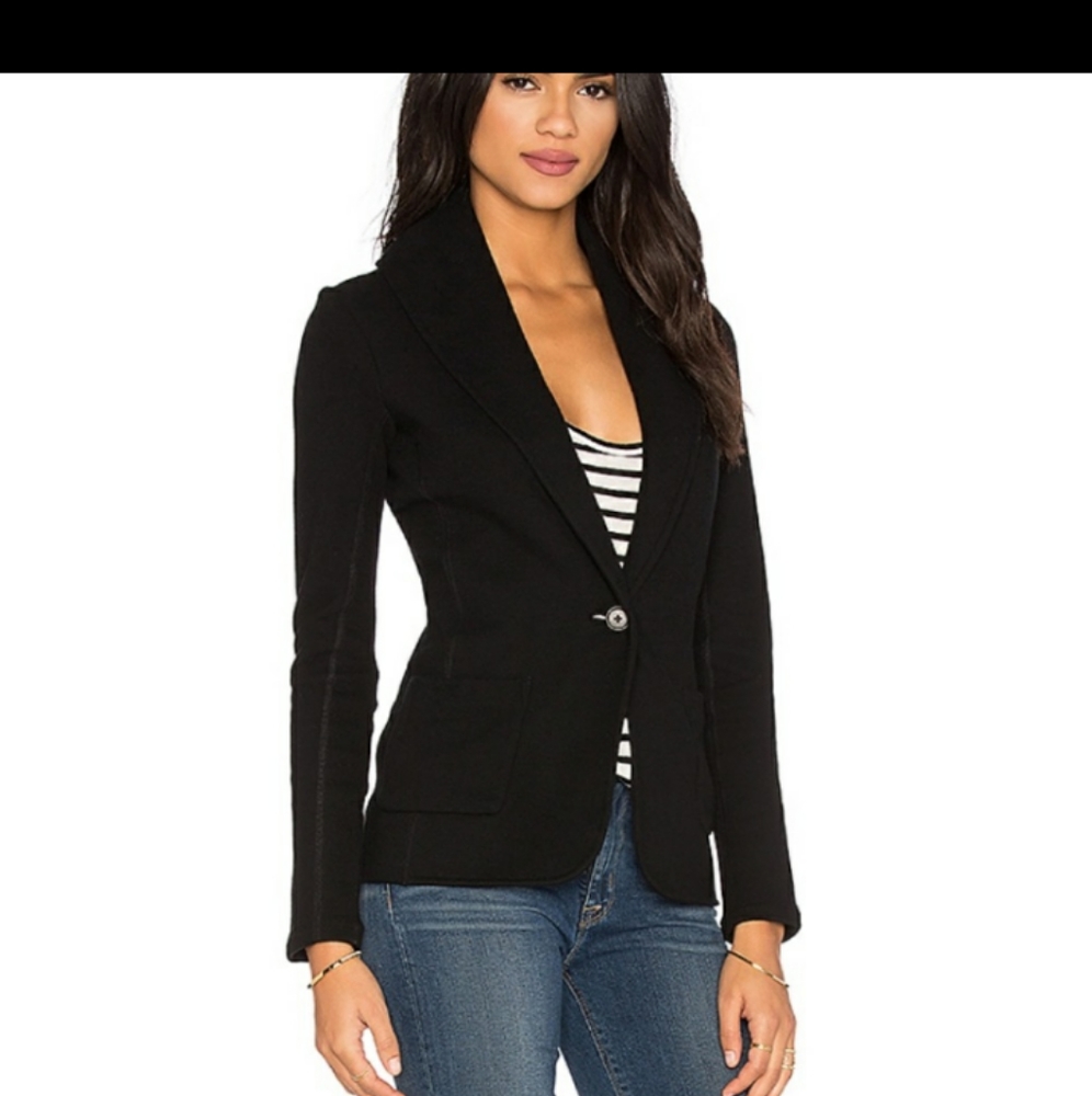 James Perse Black Shawl Collar Blazer Sz 1 & 3